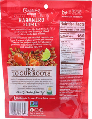 Nichols Farms Organic Habanero Lime No Shell Pistachios - 5 OZ - Image 6