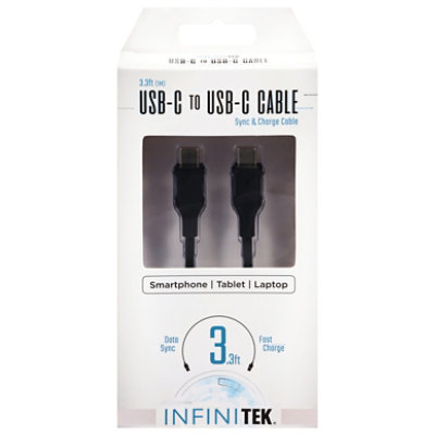 3.3ft Typec To Typec Cable-black - 1 EA - Image 1