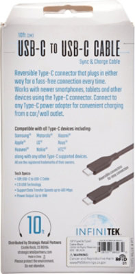 10ft Usb-c To Usb-c Cable Sync And Charge - 1 EA - Image 3