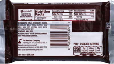 Hersheys Milk Chocolate Snack Size Bar 4-pack - 1.8 OZ - Image 5