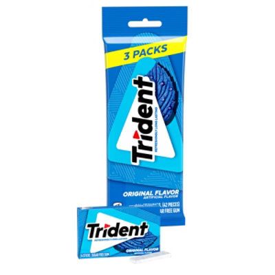 3pk Trident Gum Original Sugar Free - 42 CT - Image 2