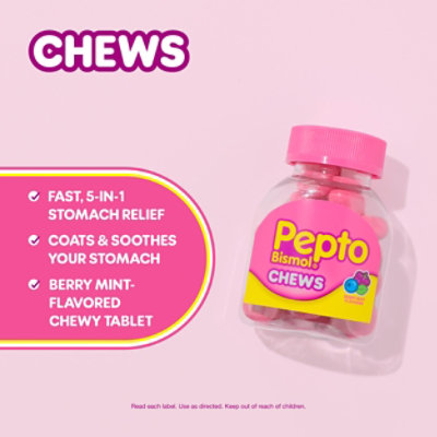 Pepto-bismol Multi-symptom Multi-symptom Multi-symptom Stomach Pan Chew Berry Mint - 24 CT - Image 1