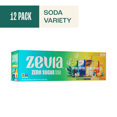 Zevia 4 Flavor Variety Pack 12-12fz - 12-12 FZ - Image 1