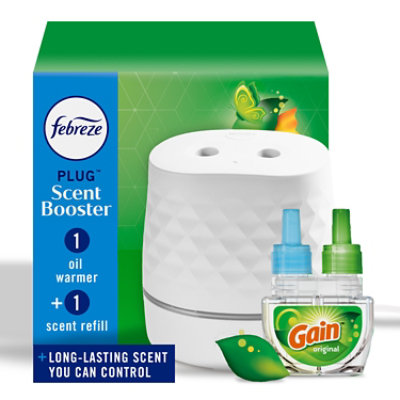 Febreze Plug Scent Booster Starter Kit, Gain Original Scent - 1 Oil Warmer  .87 Oz. Refill - Each - Image 1