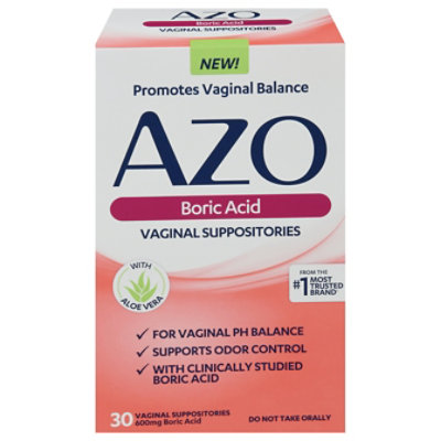 Azo Boric Acid 600mg 30ct Suppositories - 30 CT - Image 1
