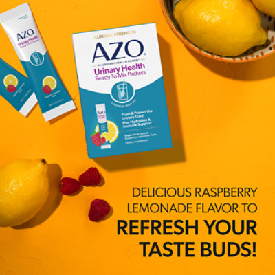 AZO Urinary Tract Health Ready To Mix Raspberry Lemonade Single Serve Packets - 10 Count - Image 5