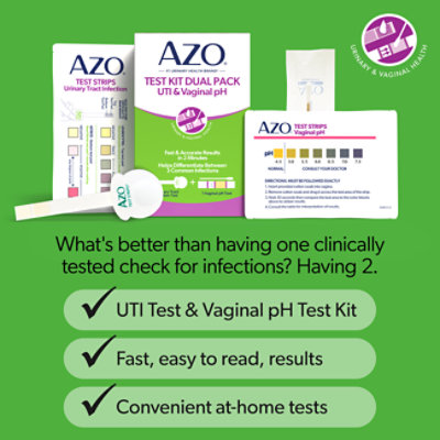 AZO UTI Strips and Vaginal pH Test Kit Dual Pack - 2 Count - Image 5