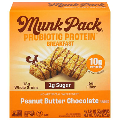Munk Pack Breakfast Bar Peanut Butter Chocolate 4pk - 7.76 OZ - Image 2