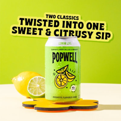 Popwell Lemon Lime - 12 Fl. Oz. - Image 2