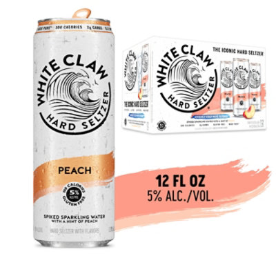 White Claw Peach 12-12 Fl Oz In Cans - 12-12FZ - Image 1