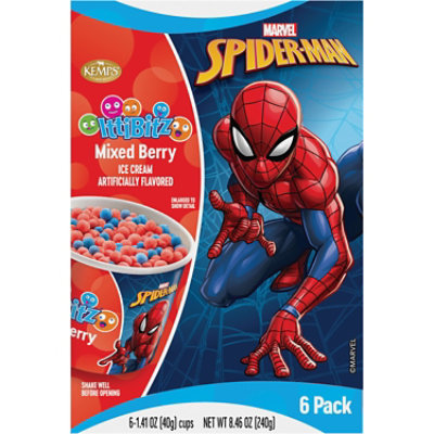 Kemps Mixed Berry Ittibitz Spiderman Ice Cream Cups 6-1.4 Fz - 6-1.4FZ - Image 1