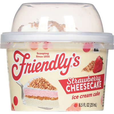 Friendly's Ice Cream Cake Singles Strawberry Cheesecake 8.5 Fluid Ounce Cup - 8.5 FZ - Image 1