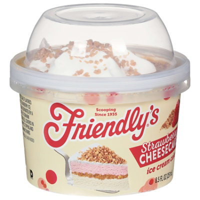 Friendly's Ice Cream Cake Singles Strawberry Cheesecake 8.5 Fluid Ounce Cup - 8.5 FZ - Image 1