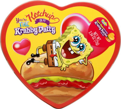 Krabby Patty Heart Tin W/gummy Krabby Patties - 2.54 OZ - Image 2
