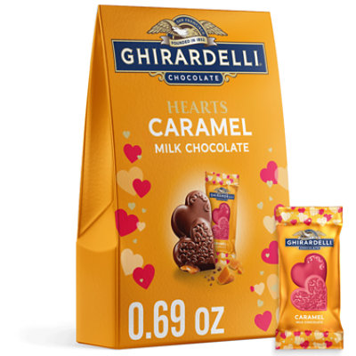 Ghirardelli Milk Chocolate Caramel Duet Hearts - .69 OZ