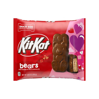 Kit Kat Milk Chocolate Wafer Snack Size Bears Valentine's Candy Bag - 8.85 Oz - Image 1