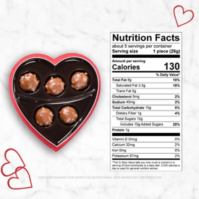 Russell Stover Red Foil Pecan Delight Heart - 4.5 OZ - Image 3