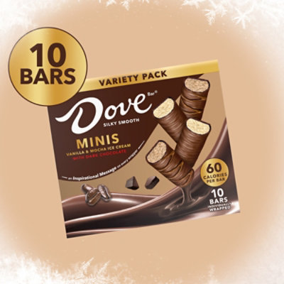 DOVE Vanilla & Mocha Ice Cream Mini Milk Chocolate Ice Cream Bars - 10 Count - Image 3