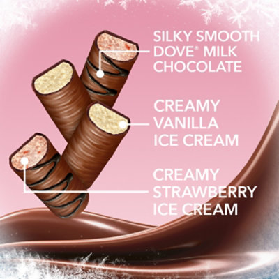 DOVE Vanilla & Strawberry Ice Cream Mini Milk Chocolate Ice Cream Bars - 10 Count - Image 2