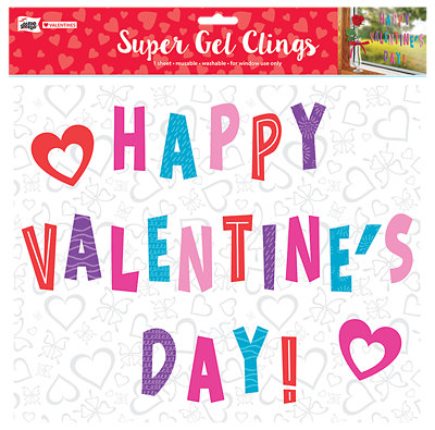 Mello Smello Valentine's Day Super Gel Cling 12 x 12 Inch- Each - Image 1
