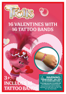 Paper Magic Group Trolls Tattoo Exchange Cards 16 Count - Each - Image 1