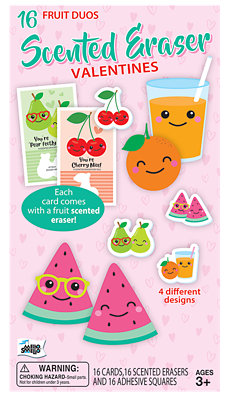 Mello Smello Fruit Duo Scented Erasers Card Kit - 16 Count - Image 1