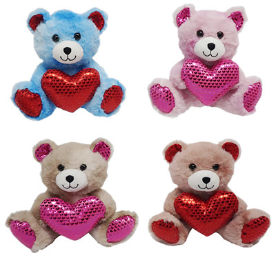 Signature Select 7 Inch Valentine Teddy with Metallic Heart Colors May Vary - Each - Image 1