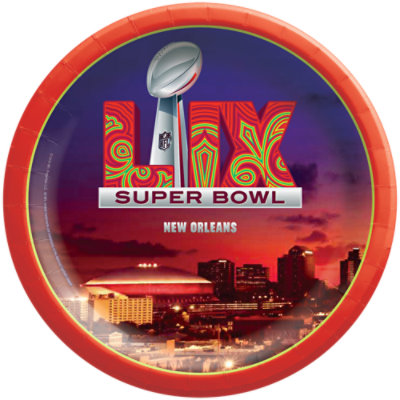 Amscan Super Bowl Dinner Plate - 8 Count - Image 1