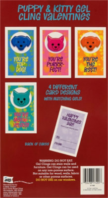Mello Smello Puppy & Kitty Gel Cling Valentines Card Kit - 16 Count - Image 3