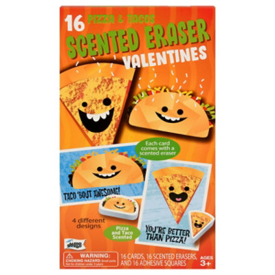 Mello Smello Pizza Taco Scented Eraser Card Kit - 16 Count - Image 2