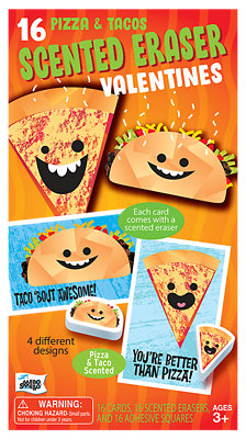 Mello Smello Pizza Taco Scented Eraser Card Kit - 16 Count - Image 1