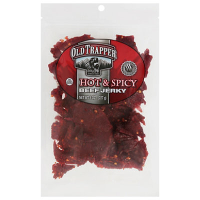 Old Trapper Jerky Beef Hot & Spicy 8oz - 8 OZ - Image 1