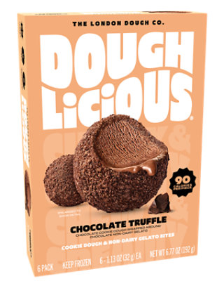 Doughlicious Chocolate Truffle Cookie Dough Gelato Bites - 6 - 6.77 Oz - Image 1