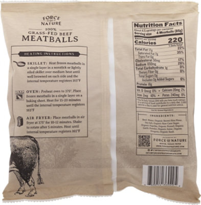 Force Of Nature Beef Gluten Free Italian Style Meatballs 14 Oz - 14 OZ - Image 5
