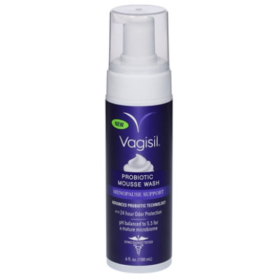 Vagisil Menopause Support Probiotic Mousse Wash - 6 Oz - 6 FZ - Image 1