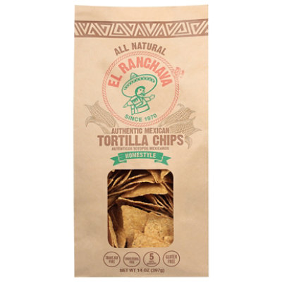 El Ranchava Homestyle Authentic Mexican Tortilla Chips Brown Bag - 14 Oz - Image 1