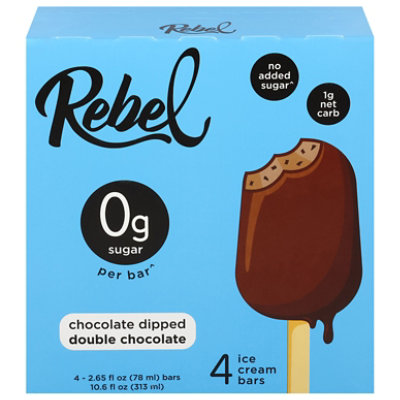 Rebel Ice Cream - Chocolate Dipped Double Chocolate Bar - 10.6 FZ - Image 3