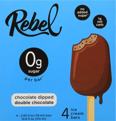 Rebel Ice Cream - Chocolate Dipped Double Chocolate Bar - 10.6 FZ - Image 6