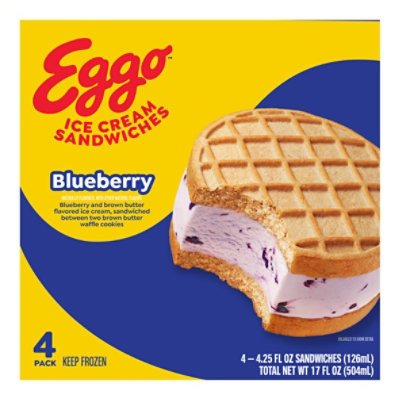 Kllgg Ice Cream Sandwich Eggo Blueberry, 4-3 Fz, 12 Fz - 4-3 FZ - Image 1