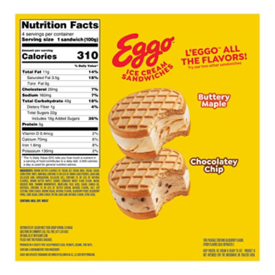 Kllgg Ice Cream Sandwich Eggo Blueberry, 4-3 Fz, 12 Fz - 4-3 FZ - Image 3