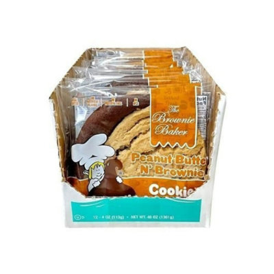 The Brownie Baker Peanut Butter N Brownie Cookie, 4 Ounce (Pack of 12) - Image 2