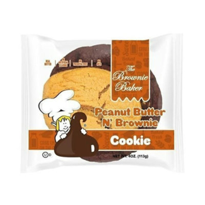 The Brownie Baker Peanut Butter N Brownie Cookie, 4 Ounce (Pack of 12) - Image 1