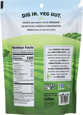 Harvest Snaps Lightly Salted Green Pea Snack Crisps - 3.3 Oz. (Pack of 12) - Image 2