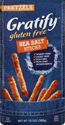 Gratify Pretzel Stick Sea Salt Bag - 10.5 Oz (Pack of 6) - Image 2