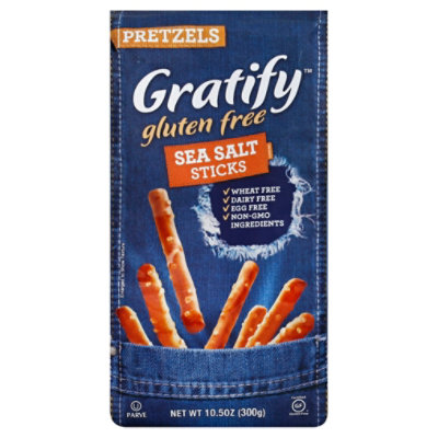 Gratify Pretzel Stick Sea Salt Bag - 10.5 Oz (Pack of 6) - Image 1