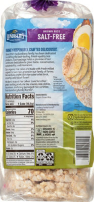 Lundberg Family Farms Organic Brown Rice Cakes Salt-Free - 8.5 Oz. (Pack of 6) - Image 2