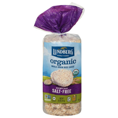Lundberg Family Farms Organic Brown Rice Cakes Salt-Free - 8.5 Oz. (Pack of 6) - Image 1