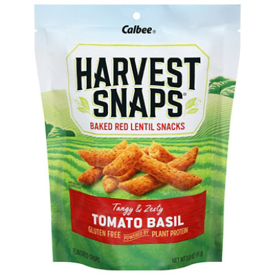 Harvest Snaps Tomato Basil Red Lentil Snack Crisps - 3 Oz. (Pack of 12) - Image 1
