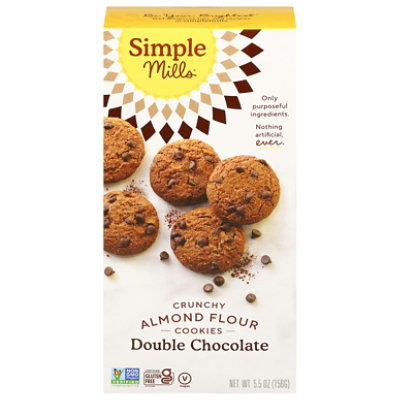 Simple Mills Double Chocolate Crunchy Almond Flour Cookies - 5.5 Oz. (Pack of 6) - Image 1
