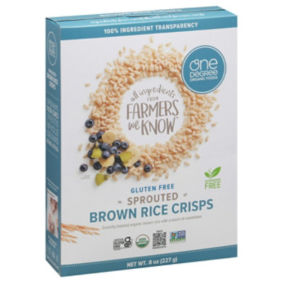 One Degree Organic Foods Cereal Veganic Sprouted Brown Rice Crisps - 8 Oz (Pack of 6) - Image 1
